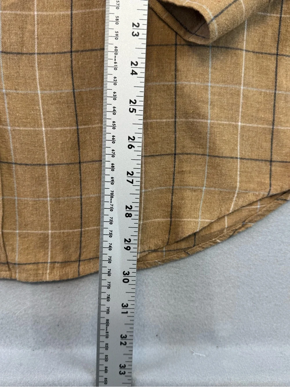 J. Crew Men’s Camel Brushed Twill Plaid Button-Down Shirt, Large